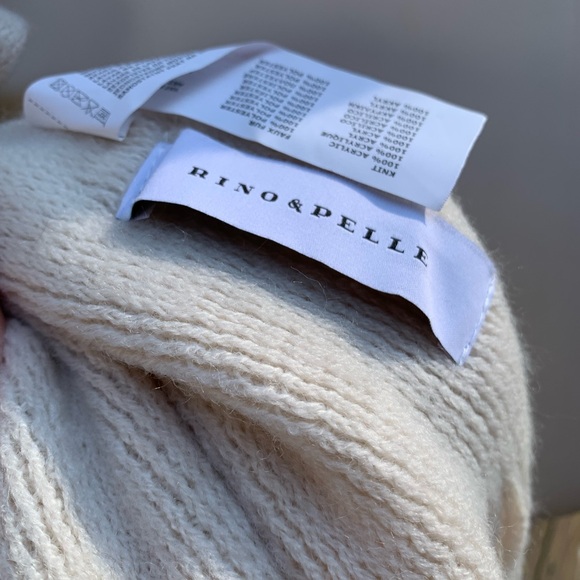 RINO & PELLE “SNOWHITE” CREAM FAUX FUR SCARF Fringe - Picture 5 of 8